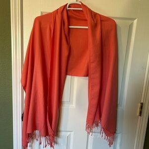 Pashmina Vibrant Coral Shawl and Wrap